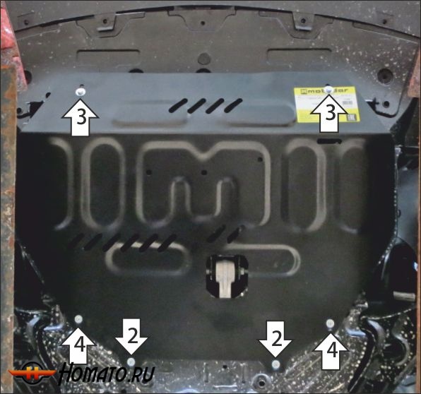 Защита картера Changan UNI-S 2024- | двигатель + КПП, 2 мм, сталь | MOTODOR | 77204