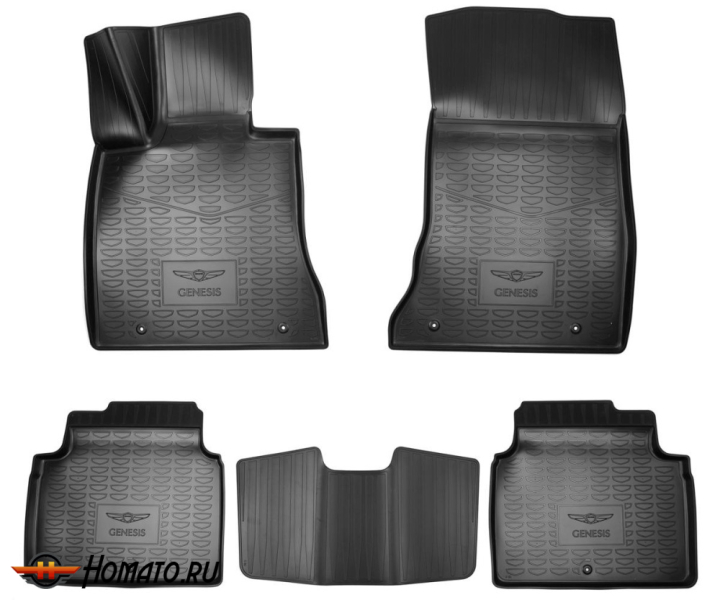 Коврики Genesis G80 2 2021+ | полиуретановые, черные, Norplast
