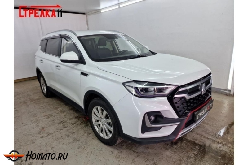 Дефлекторы VGV U75 Plus | с хром молдингом, из 6 частей, премиум, плоские, 2D