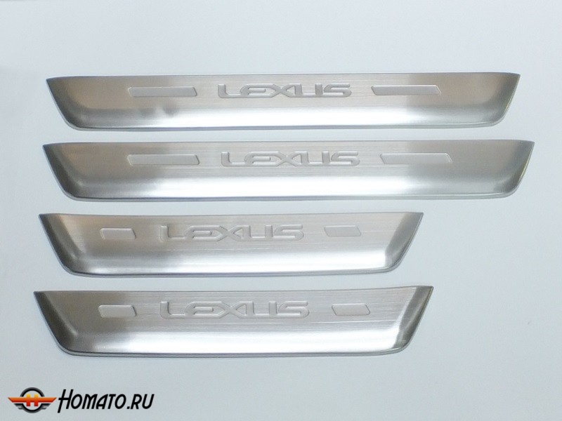 Накладки на дверные пороги с логотипом для Lexus RX 2016+ | нержавейка