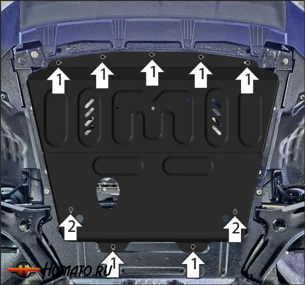 Защита картера Lada Vesta / Vesta (SW, Cross) | двигатель + КПП, 2 мм, сталь | MOTODOR | 72106