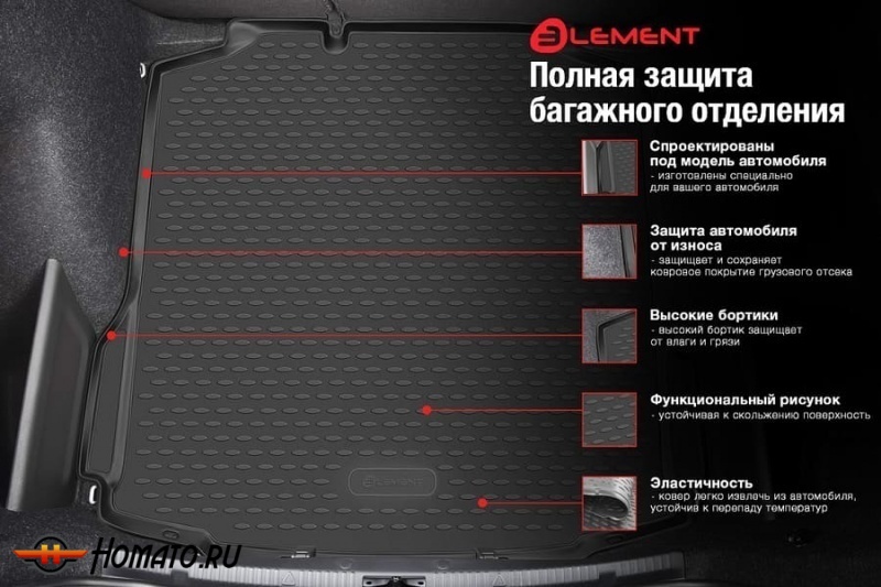 Коврик багажника для GAC GS8 2 2023+ (3-й ряд сложен)