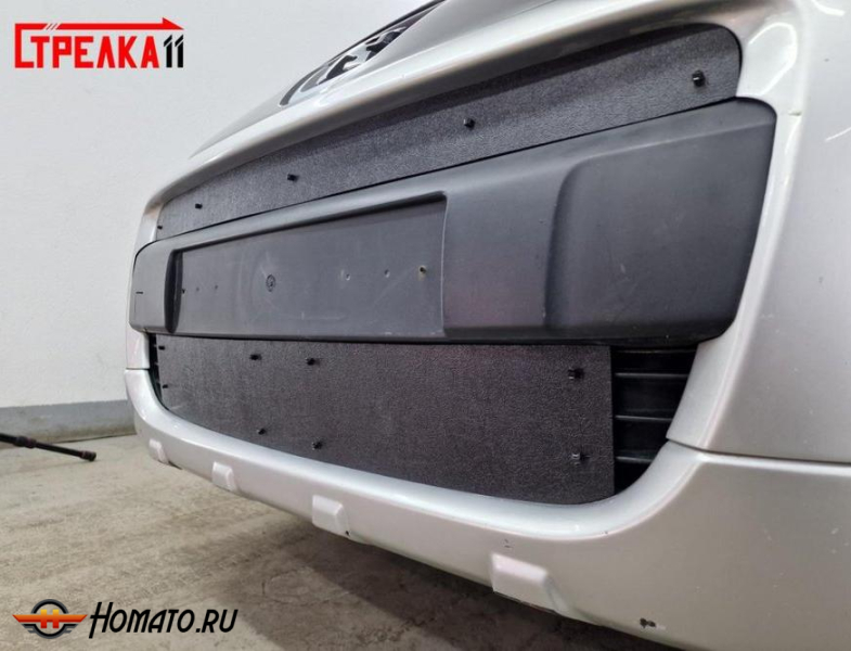 Зимняя защита радиатора Peugeot Partner B9 (2008-2012) дорестайл | на стяжках