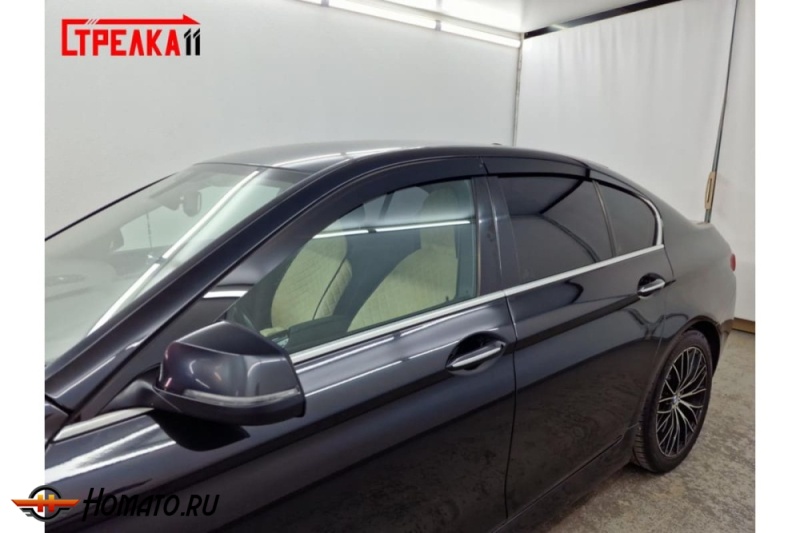Дефлекторы BMW 5 F10 (2010-2017) | из 4 частей, премиум, плоские, 2D