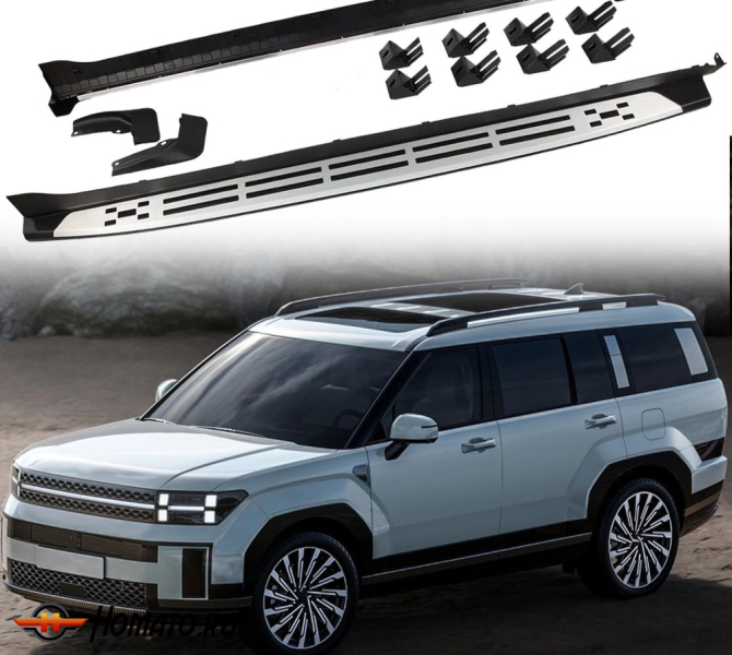 Пороги для Хендай Санта Фе 5 2024+ | с брызговиками