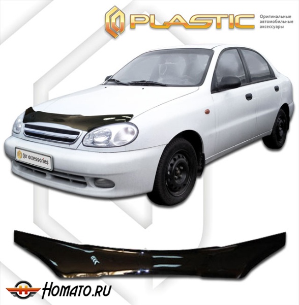 Дефлектор капота Chevrolet Lanos 2005-2009 (T100) | черный