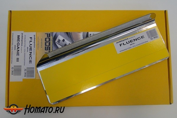 Накладка под левую ногу для Renault Fluence 2010+ / Megane 3 2009+ | нержавейка + силиконовые вставки