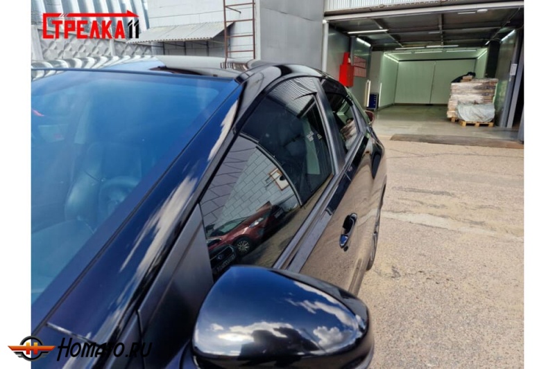 Дефлекторы Honda Civic 9 (5D) 2012+ | из 4 частей, премиум, плоские, 2D