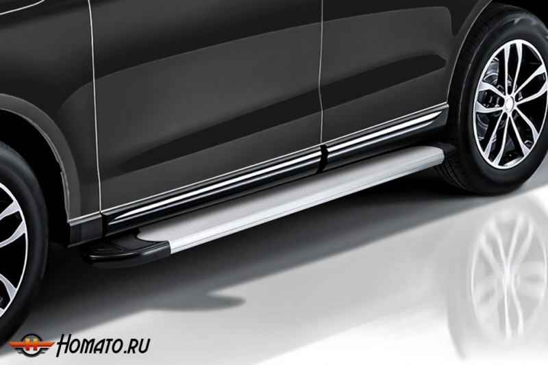 Пороги алюминиевые Hyundai Grand Santa-Fe (2014+) | Slitkoff