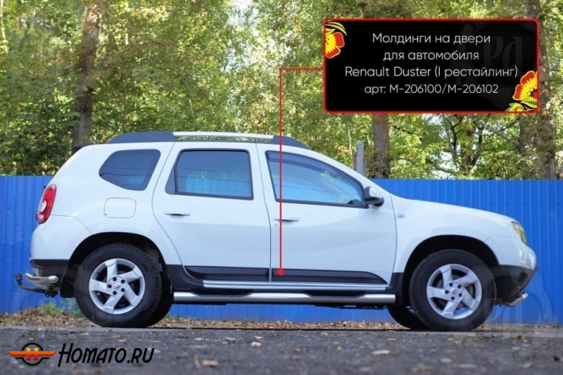 Молдинги на двери для Рено Дастер 1 2010-2020 | шагрень