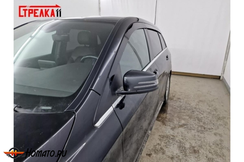 Дефлекторы Mercedes B-class (W246) 2012-2018 | из 8 частей, премиум, плоские, 2D