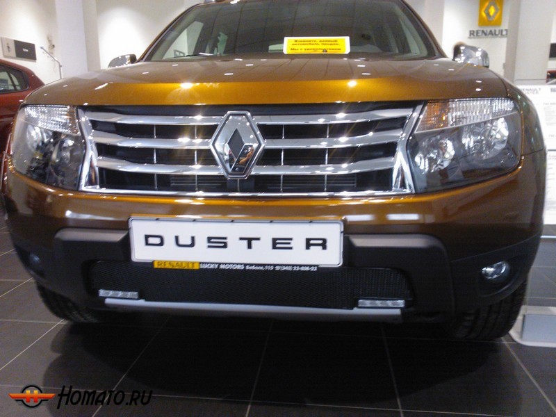 Защита радиатора для Renault Duster (2011-2014) дорестайл | Премиум