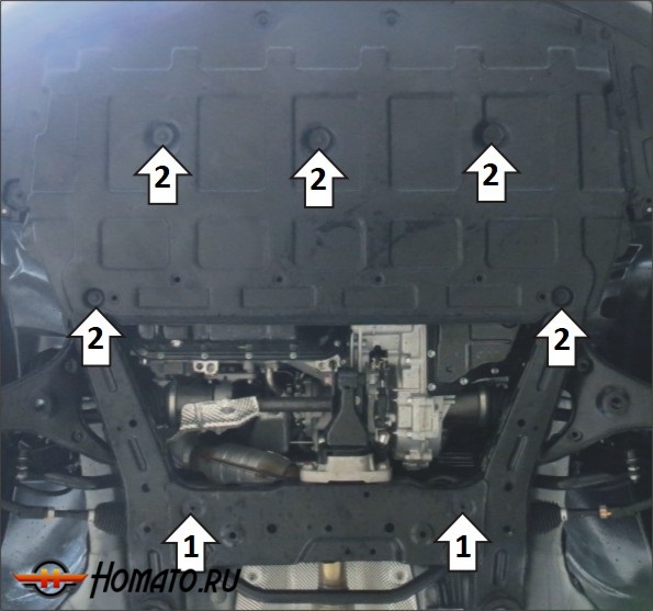 Защита картера Jac JS4 2021- | двигатель + КПП, 1,5 мм, сталь | АвтоСтандарт | 57601
