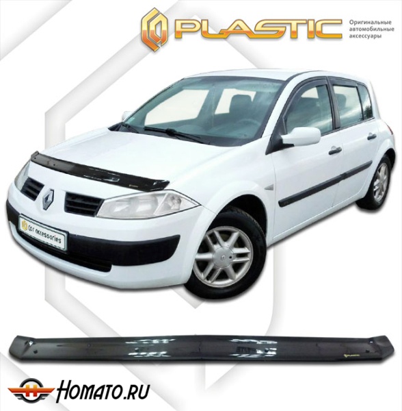 Дефлектор капота Renault Megane 2 хэтчбек 2003-2006 (BM) | черный