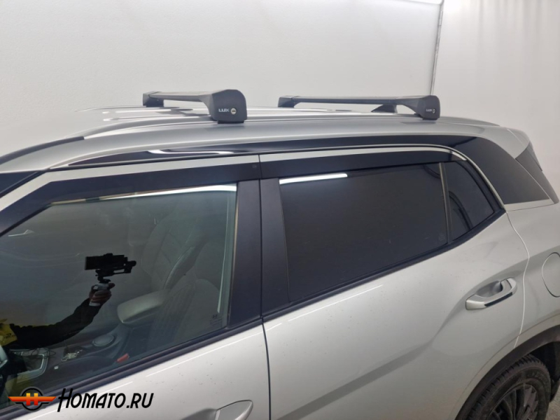 Накладки на задние стойки и крышу для Хендай Крета 2 2021+ | 4 штуки, декор