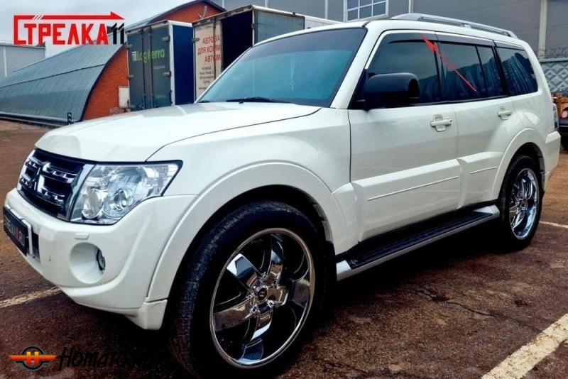 Дефлекторы Mitsubishi Pajero 4 2007+/2011+/2014+ | премиум, плоские, 2D