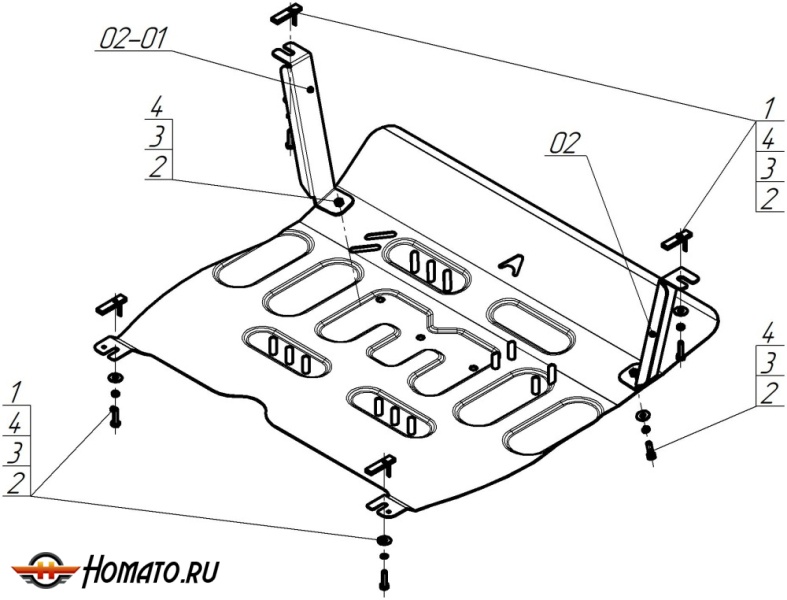 Защита картера Jac JS6 2022- | двигатель + КПП, 1,5 мм, сталь | АвтоСтандарт | 58302