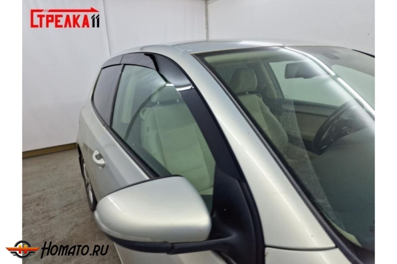 Дефлекторы Volkswagen Golf 6 (3D) 2008-2013 | из 4 частей, премиум, плоские, 2D