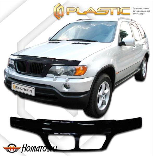 Дефлектор капота BMW X5 1999-2004 (E53) | exclusive, черный