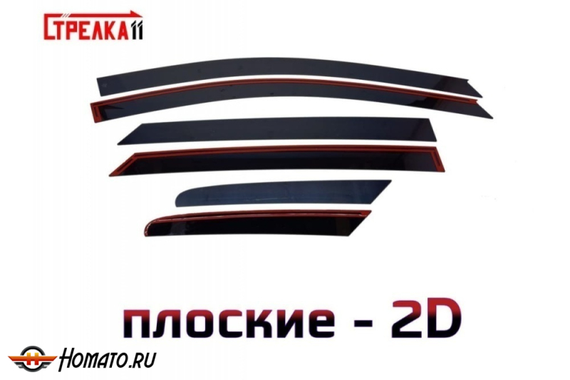 Дефлекторы Hyundai ix35 | из 6 частей, премиум, плоские, 2D