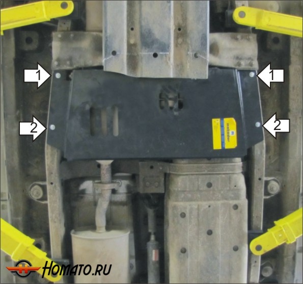 Защита картера Ssangyong Kyron 2005-2007 | раздатка, 3 мм, сталь | MOTODOR | 12806