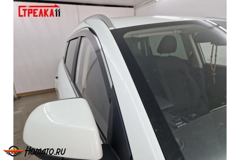 Дефлекторы VGV U70 Pro | с хром молдингом, из 6 частей, премиум, плоские, 2D