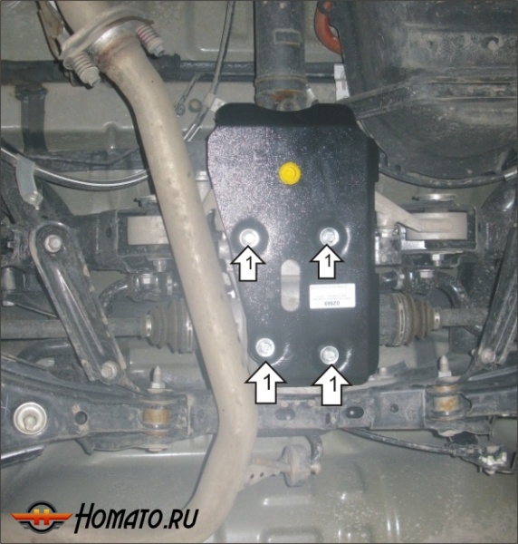 Защита картера Toyota RAV 4 2005-2009 | задний дифференциал, 2 мм, сталь | MOTODOR | 02569