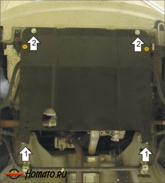 Защита картера Lada Kalina 2004-2013 | двигатель + КПП, 2 мм, сталь | MOTODOR | 72114