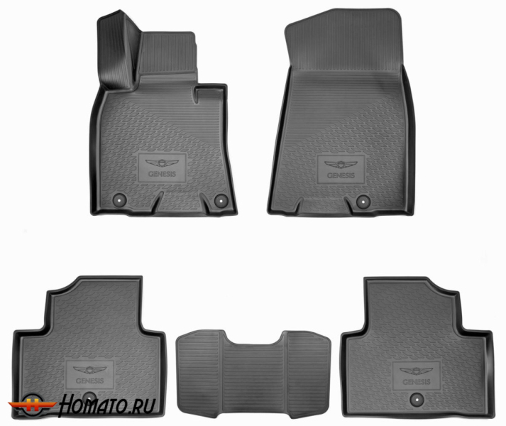 Коврики Genesis GV70 2021+ | полиуретановые, черные, Norplast