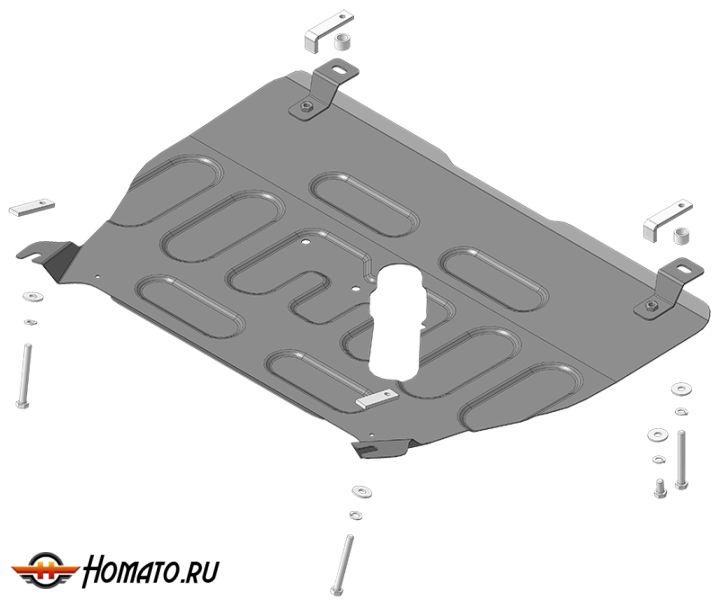 Защита картера Changan UNI-K 2020- | двигатель + КПП, 2 мм, сталь | MOTODOR | 77212