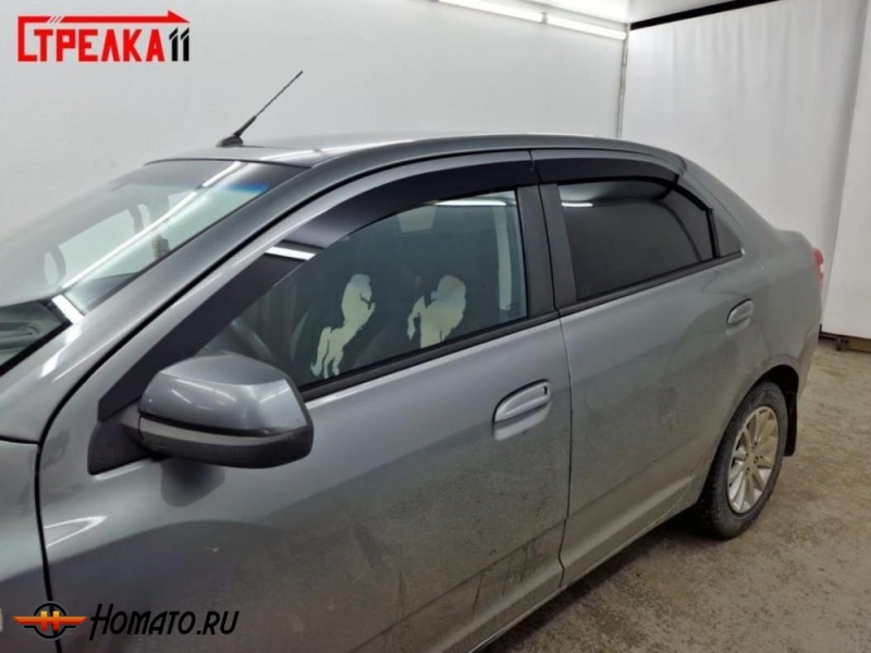 Дефлекторы Chevrolet Cobalt 2013-2022 | премиум, плоские, 2D