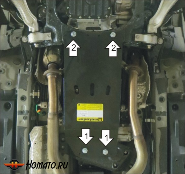 Защита картера Lexus GS 350 2008-2012 | КПП + раздатка, 3 мм, сталь | MOTODOR | 15011