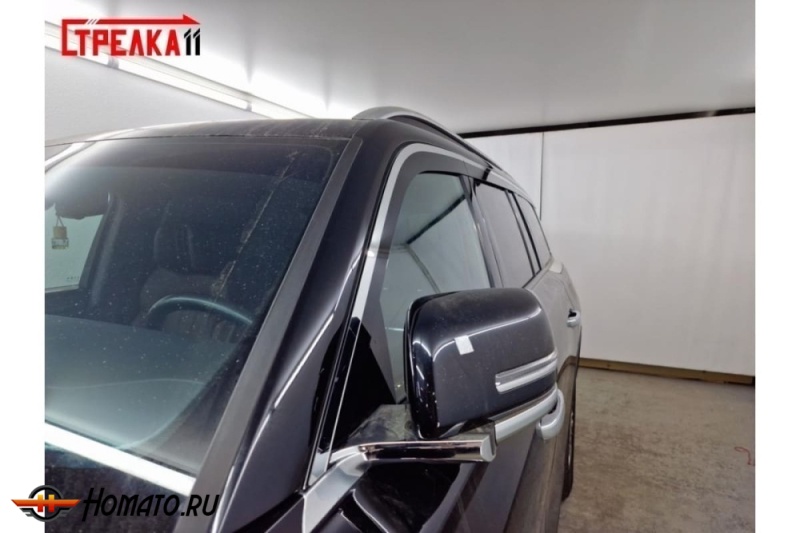 Дефлекторы Хончи ЛС7 2022+ | с хром молдингом, из 6 частей, премиум, плоские, 2D