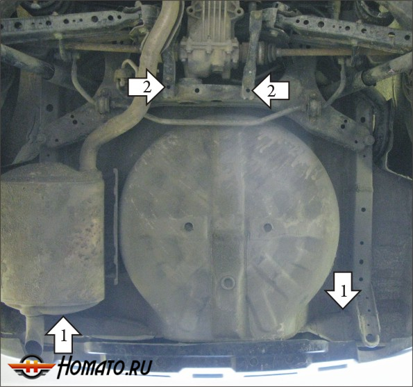 Защита картера Nissan X-Trail 2010-2015 | задний бампер, 2 мм, сталь | MOTODOR | 01440