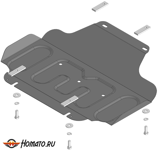 Защита картера Jac T9 2024- | двигатель + передний дифференциал, 2 мм, сталь | MOTODOR | 78316