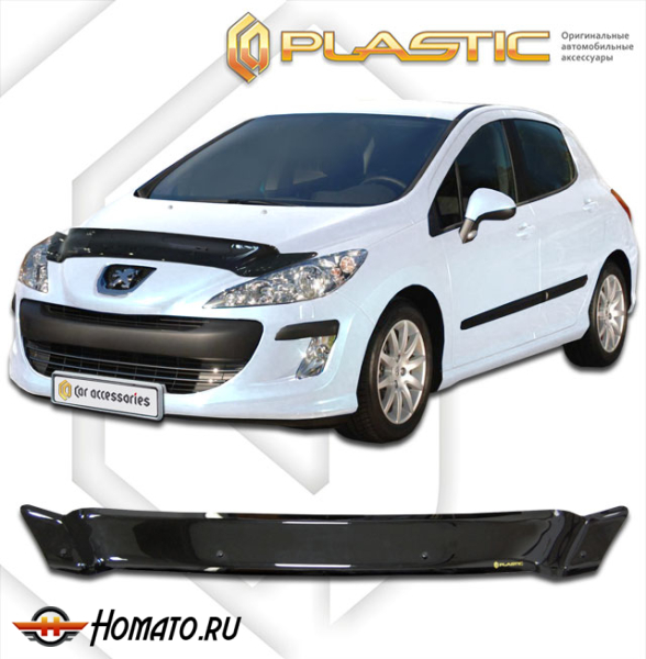 Дефлектор капота Peugeot 308 (хэтчбек и SW) 2009-2014 | черный