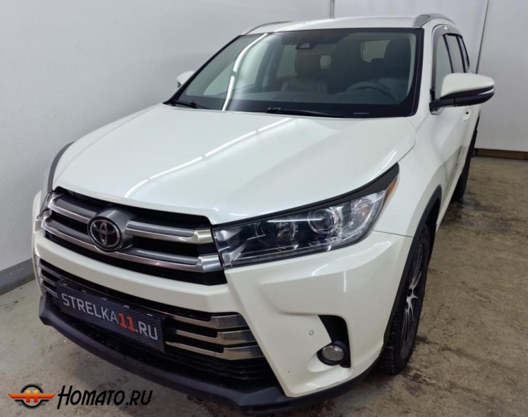 Накладки на фары для Toyota Highlander 3 2013-2020 | 2 штуки, декор
