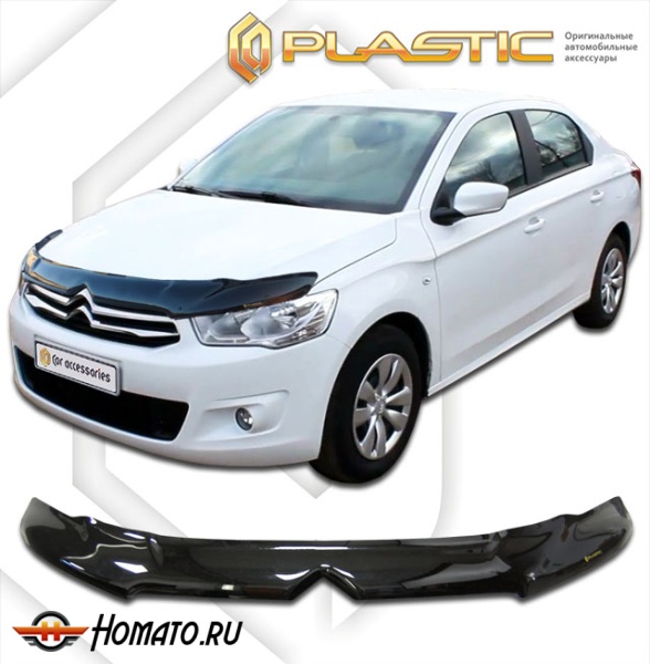 Дефлектор капота Citroen C-Elysee 2013- | exclusive, черный