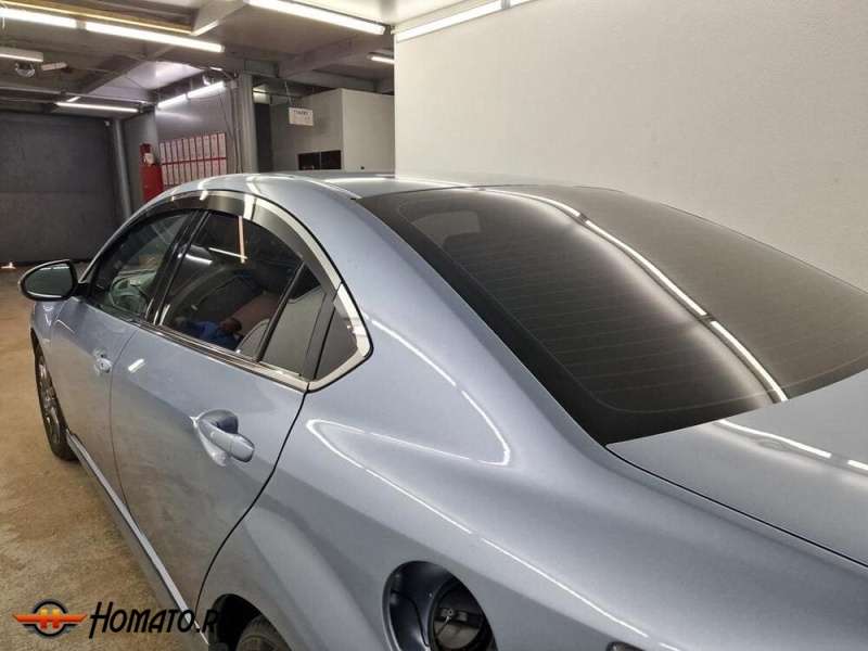 Дефлекторы Mazda 6 (GH) 2007-2012 седан | с хром молдингом, из 6 частей, премиум, плоские, 2D