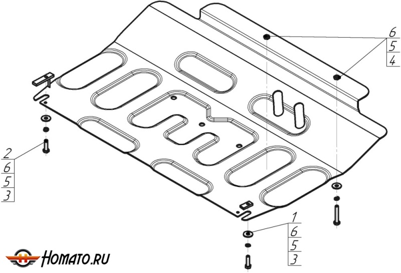 Защита картера Mazda 3 2013-2018 | двигатель + КПП, 2 мм, сталь | MOTODOR | 71101