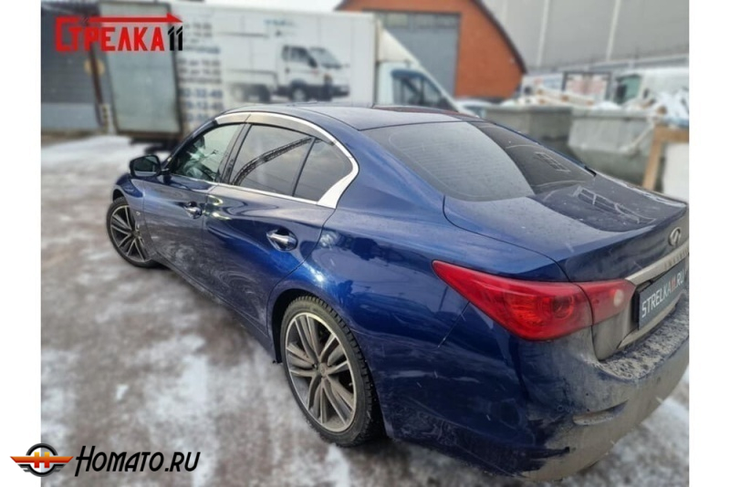 Дефлекторы Infiniti Q50 2014-2021 | премиум, плоские, 2D