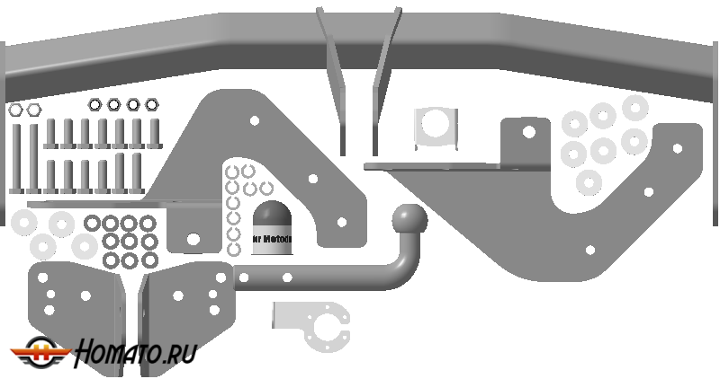 Фаркоп Toyota RAV 4 2013-2019 | шар A - оцинкованный, нагрузка 75/1500 | MOTODOR | 92506-A
