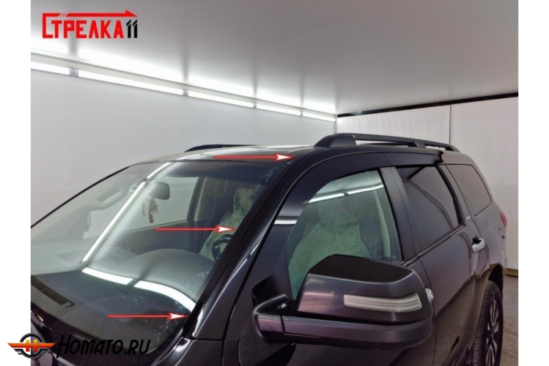 Премиум водостоки дефлекторы лобового стекла Toyota Sequoia 2 2007-2022