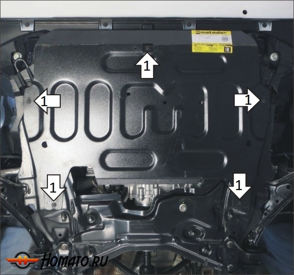 Защита картера Haval F7x 2019-2024 | двигатель + КПП, 2 мм, сталь | MOTODOR | 73105