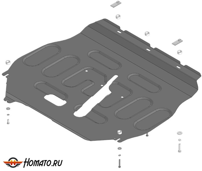 Защита картера DFSK 500 2024- | двигатель + КПП, 2 мм, сталь | MOTODOR | 78608