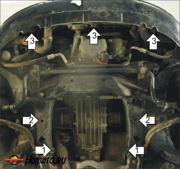 Защита картера Audi A4 2004-2007 | двигатель + КПП + радиатор, 2 мм, сталь | MOTODOR | 00131