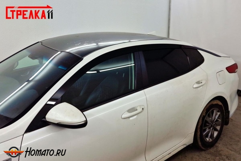 Дефлекторы Kia Optima 4 2016-2020 | премиум, плоские, 2D