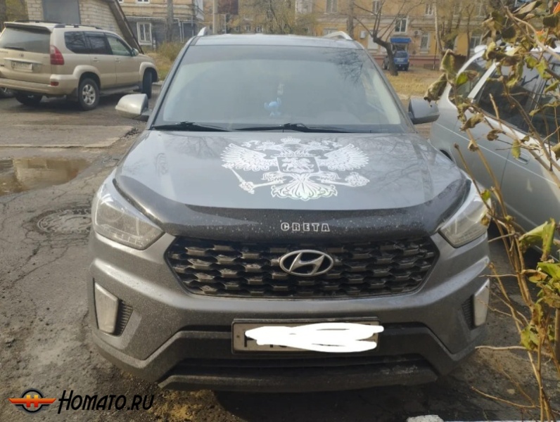 Дефлектор капота мухобойка HYUNDAI CRETA (2016-2021) длинный