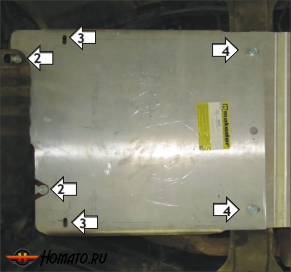 Защита картера Hummer H3 2005-2010 | КПП, 3 мм, сталь | MOTODOR | 15701