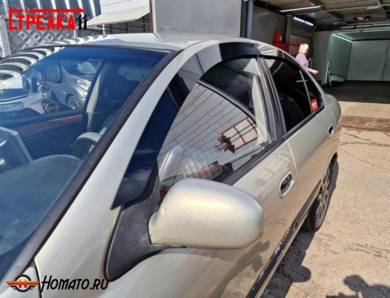 Дефлекторы Nissan Almera classic (B10) 2006-2013 | из 4 частей, премиум, плоские, 2D